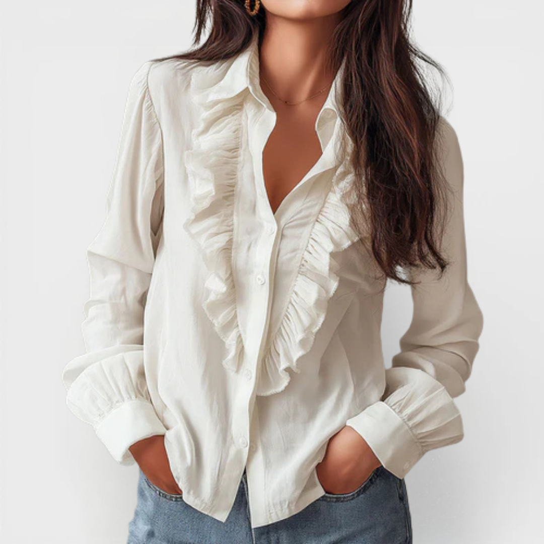 Anna | Blusa Reversibile Semplice con Volant