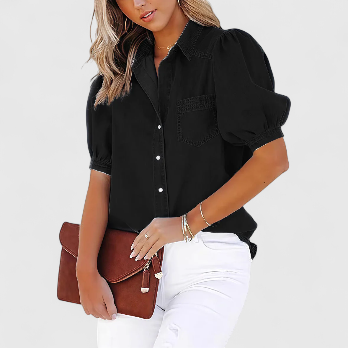 Regina | Blusa Rilassante con Maniche a Palloncino