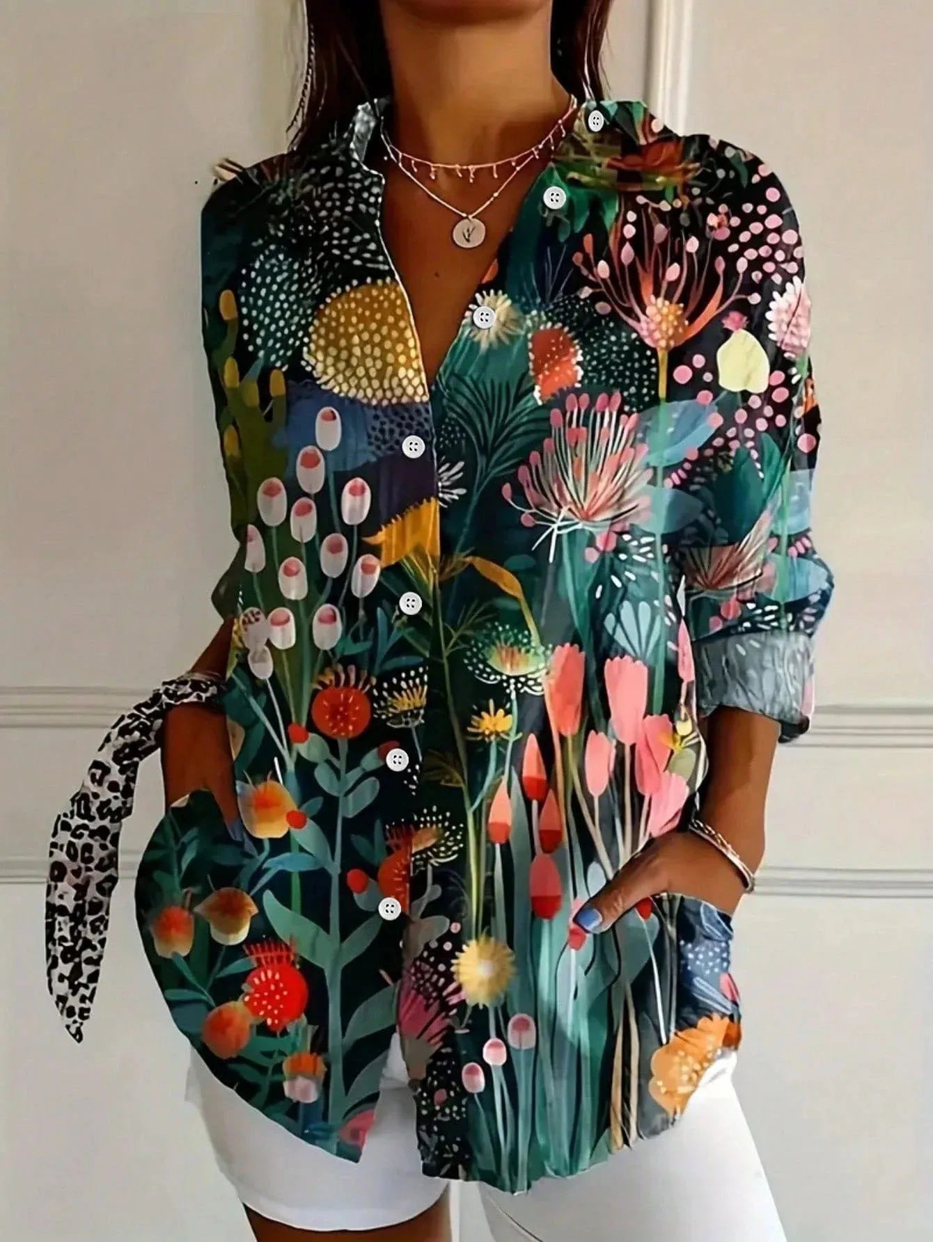 Sadie | Blusa a Motivo Colorato
