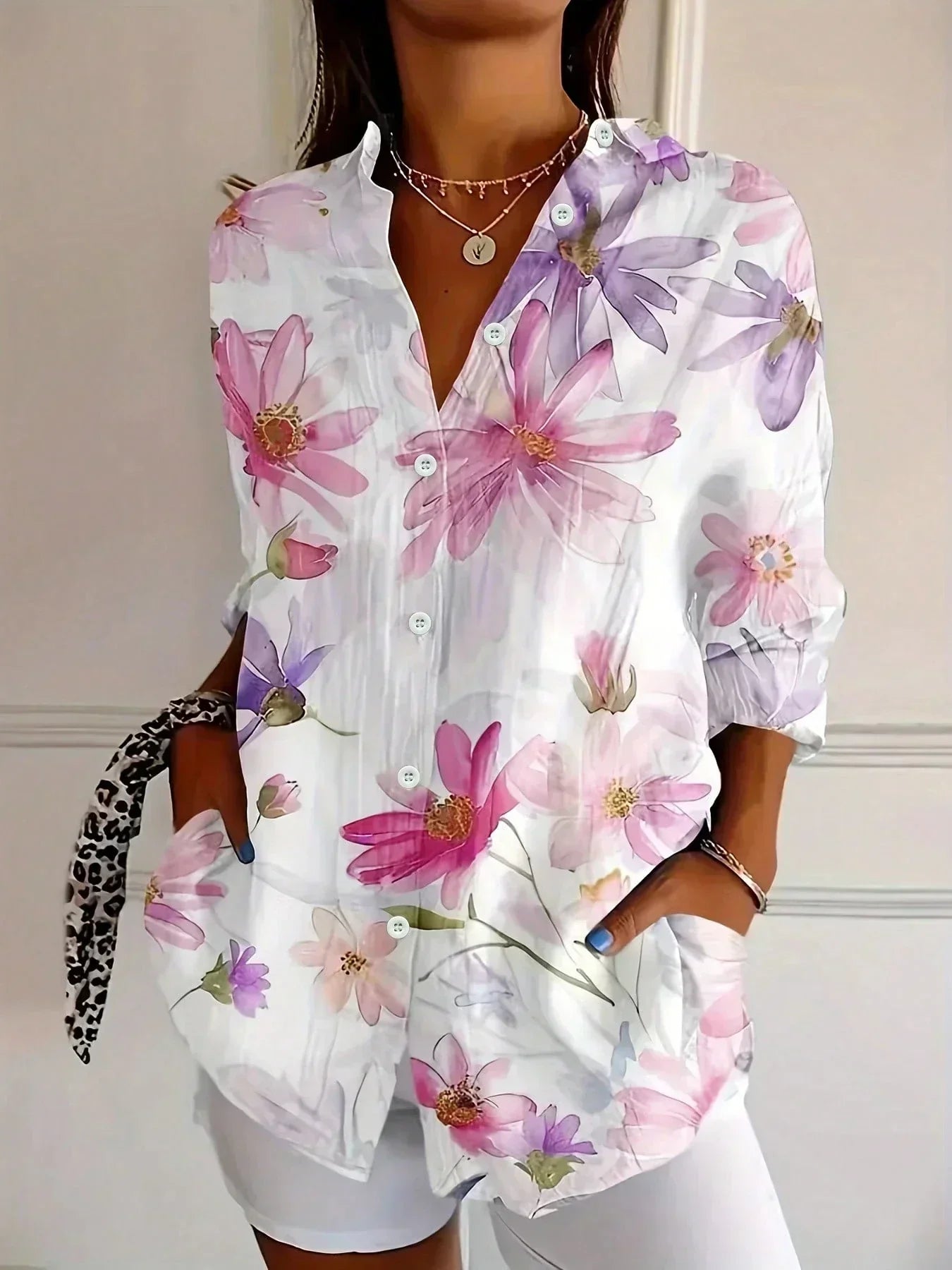 Sadie | Blusa a Motivo Colorato