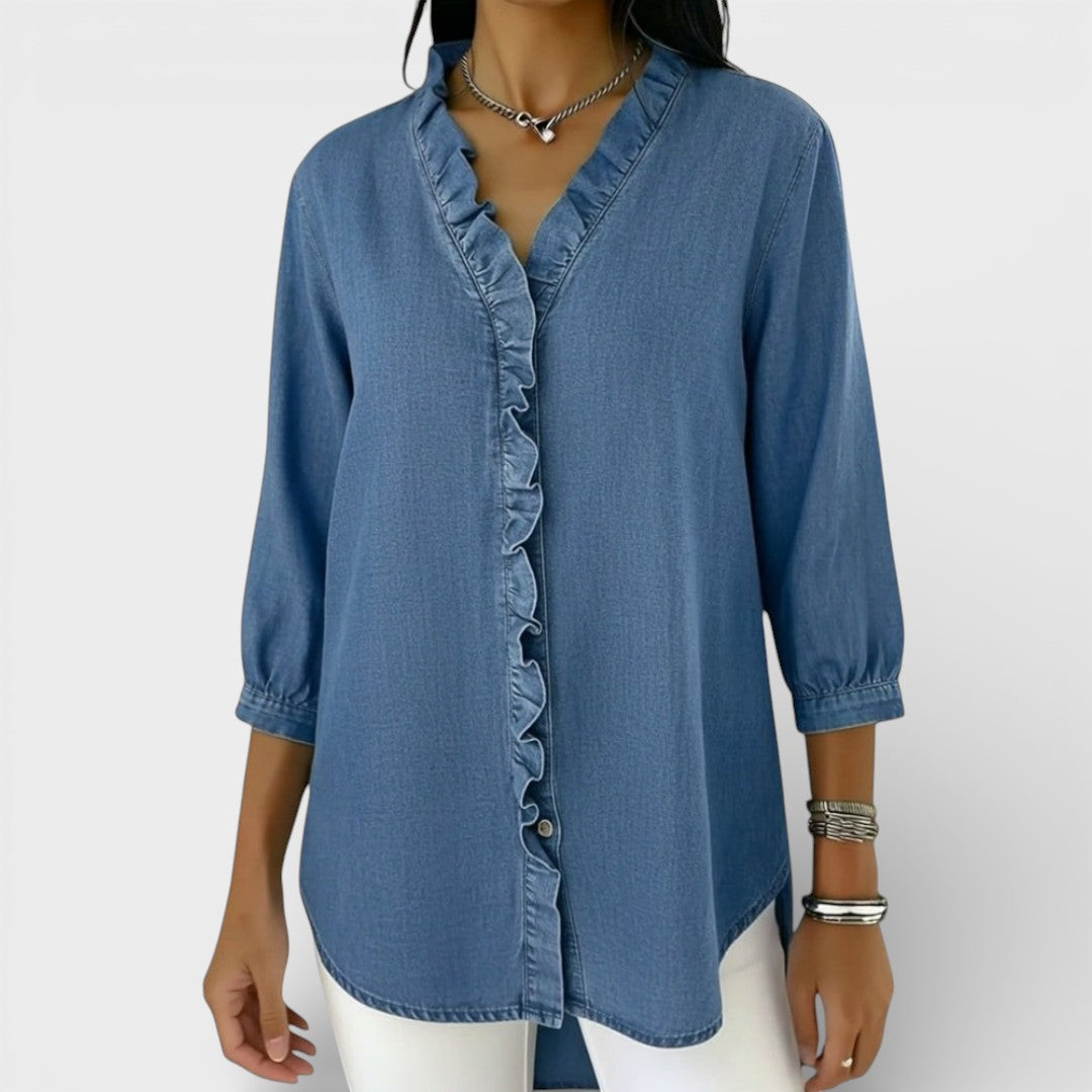 Heather | Blusa Elegante con Volant