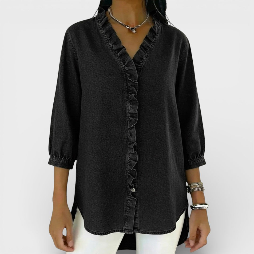 Heather | Blusa Elegante con Volant
