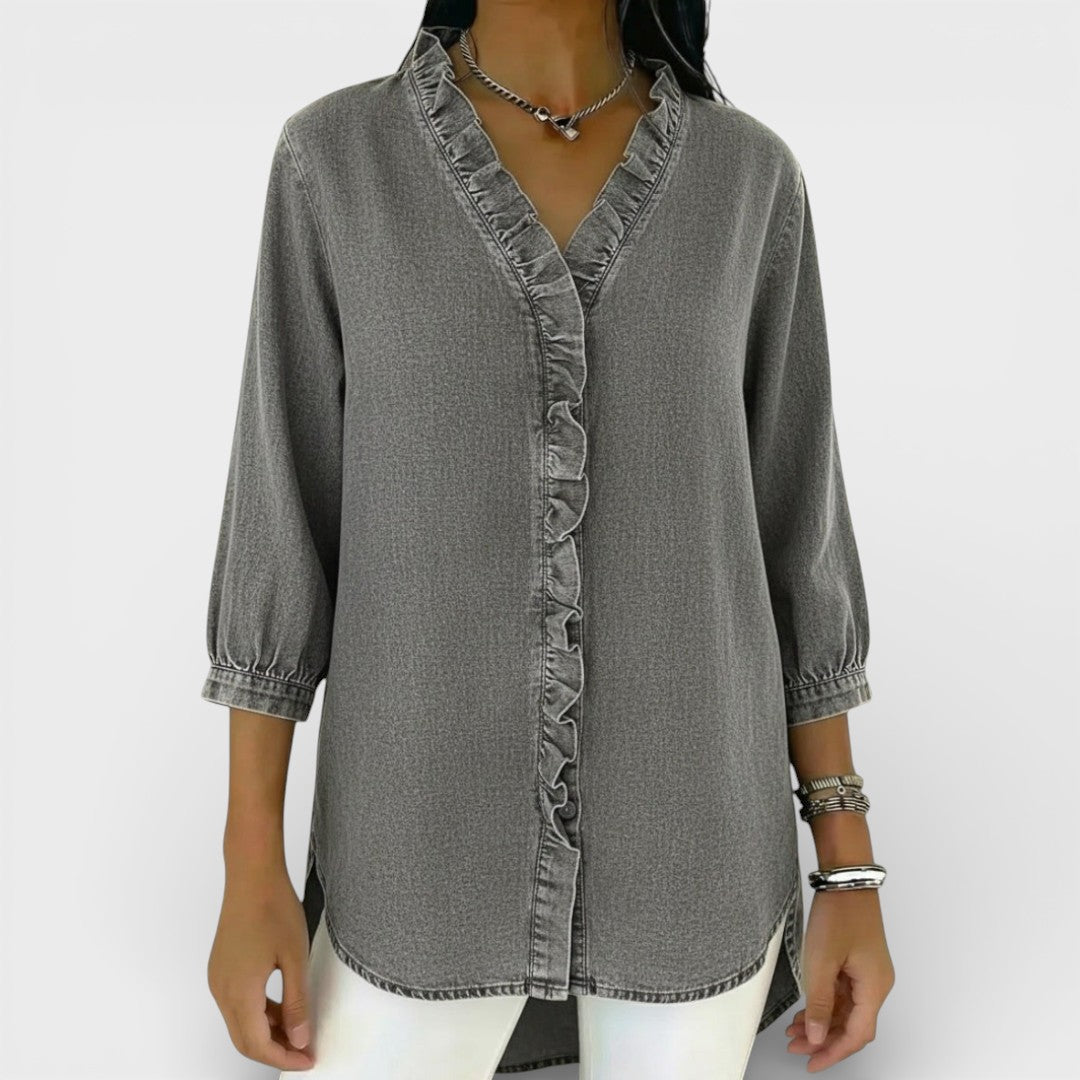 Heather | Blusa Elegante con Volant