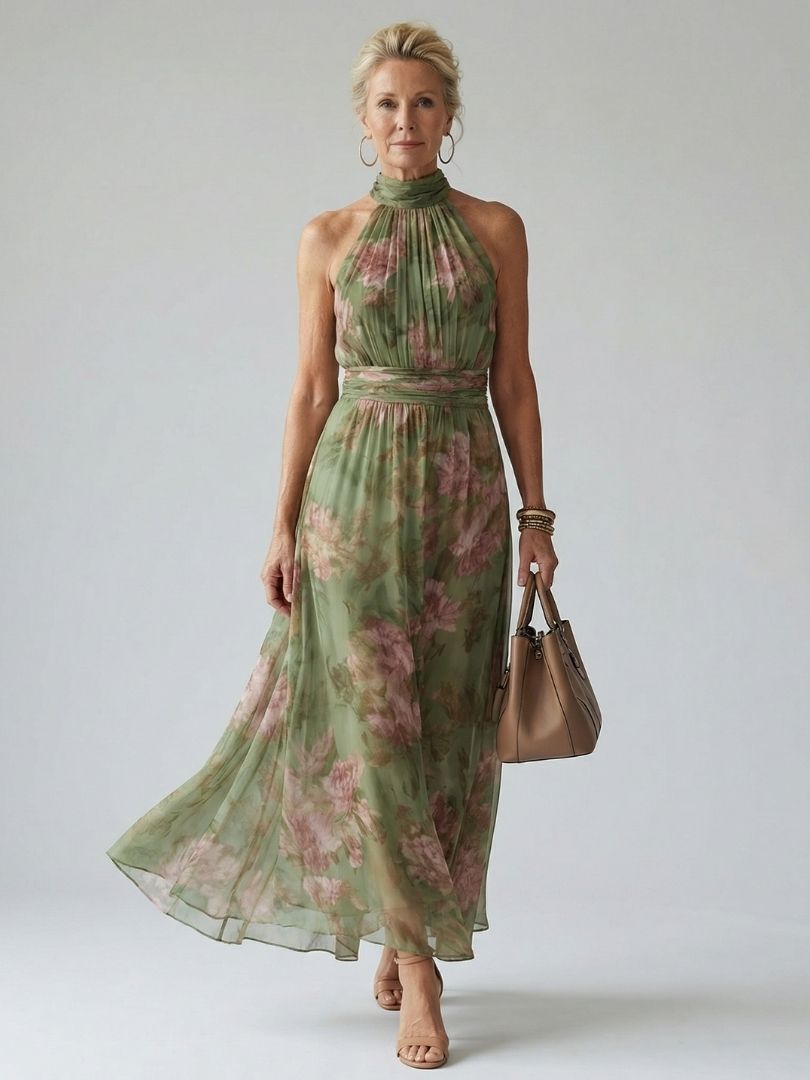 Mirelle | Abito Midi con Scollo All'americana
