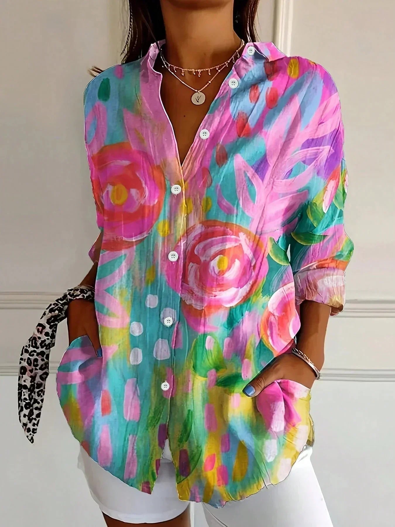 Sadie | Blusa a Motivo Colorato
