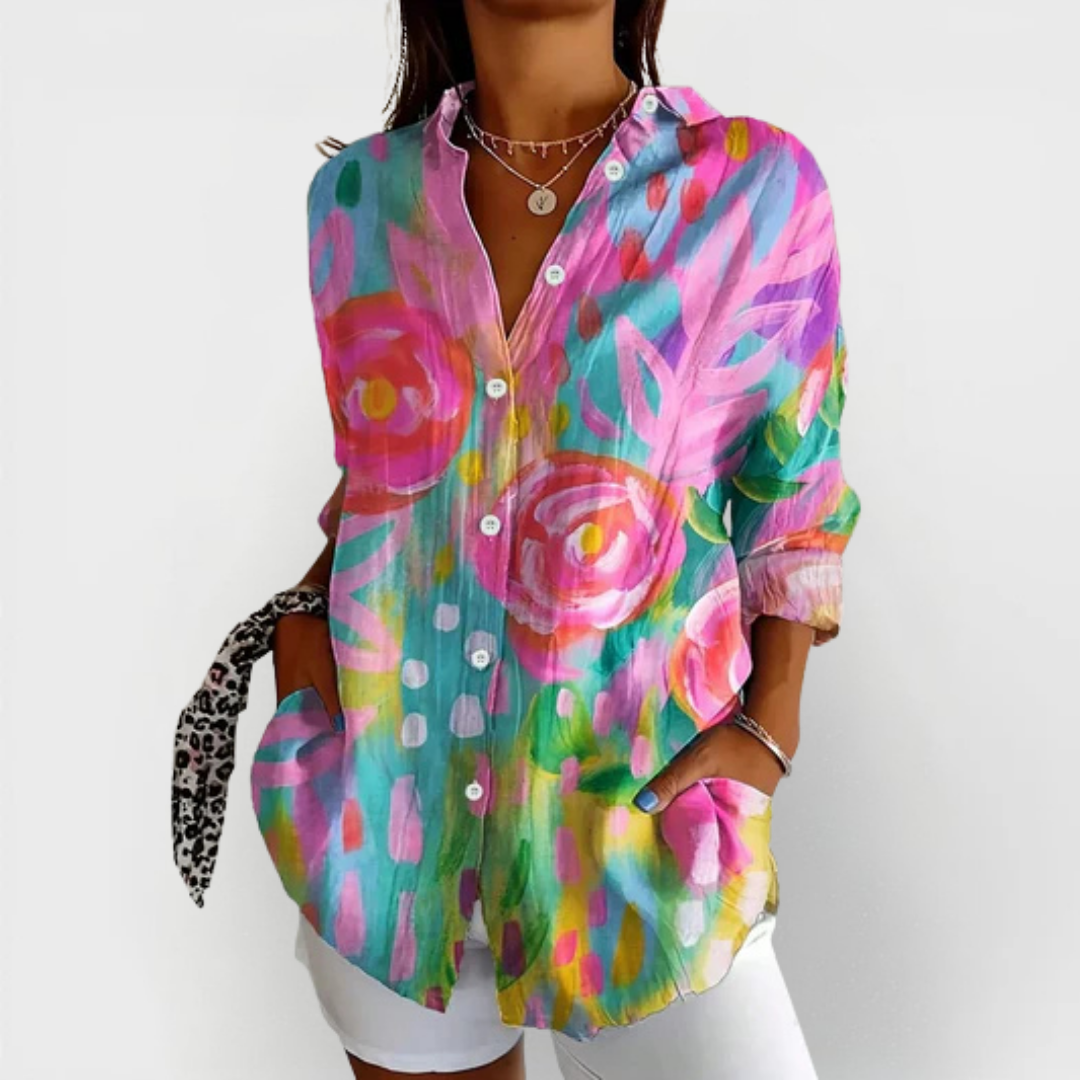 Sadie | Blusa a Motivo Colorato