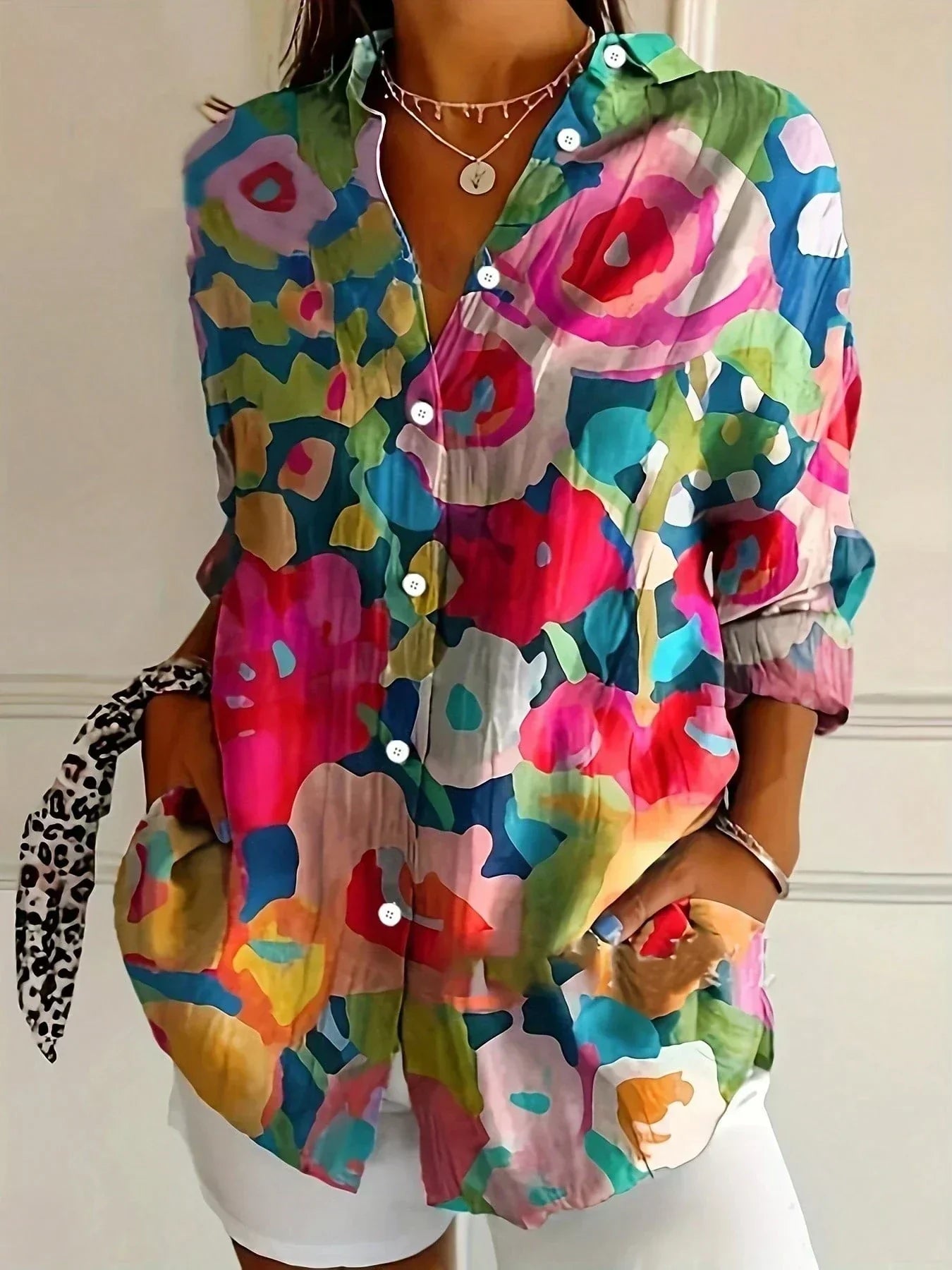 Sadie | Blusa a Motivo Colorato