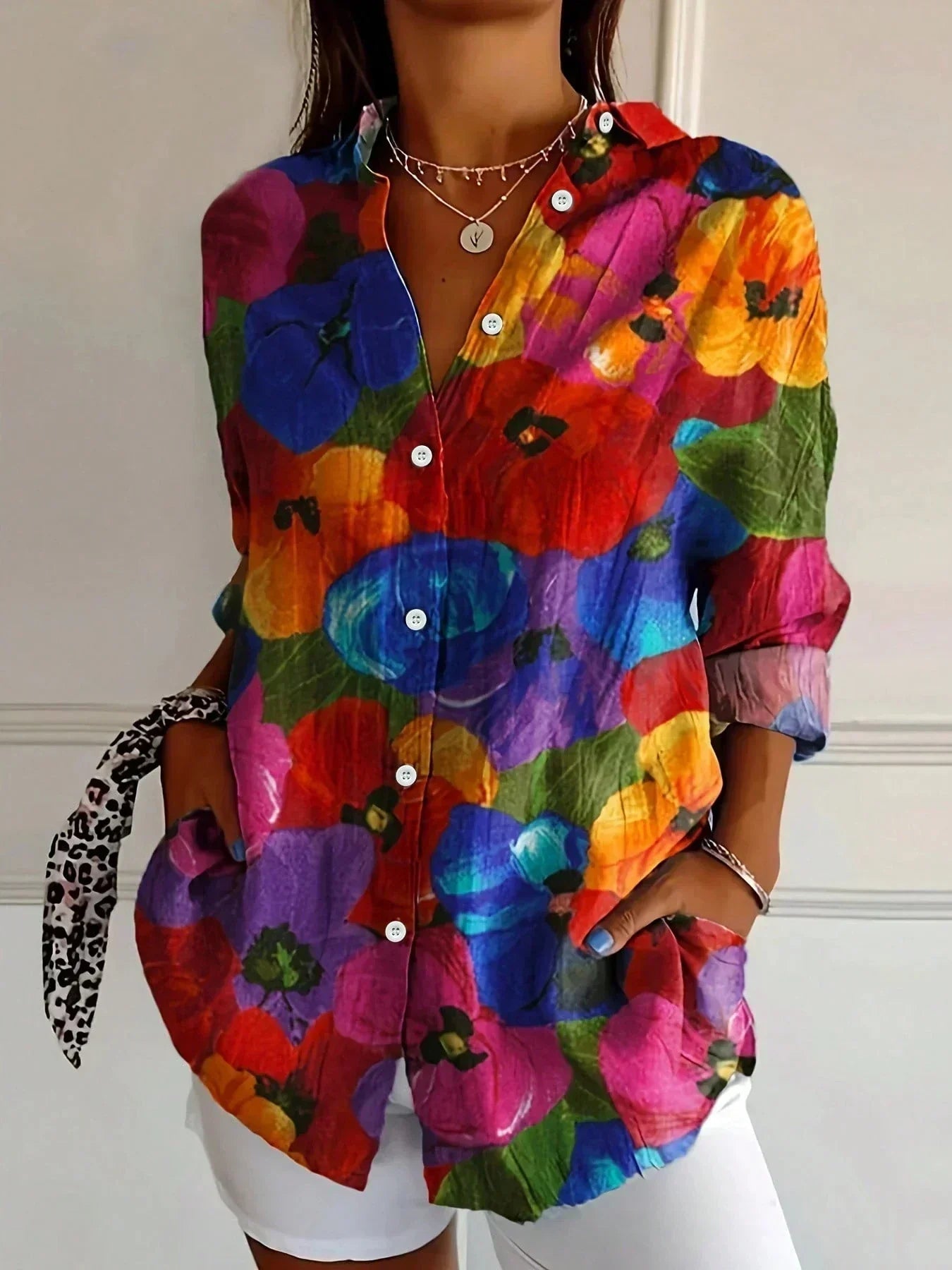 Sadie | Blusa a Motivo Colorato